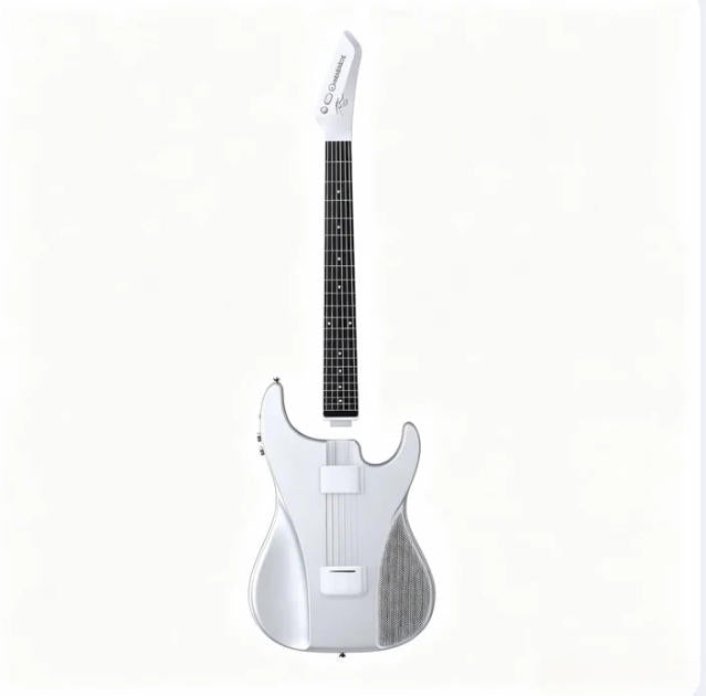 ⏰Limited-Time Sale⚡✨🎸Silent No-Sore-Finger Smart Travel Guitar Black & White for Beginners & Band✨