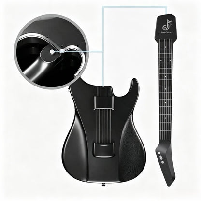 ⏰Limited-Time Sale⚡✨🎸Silent No-Sore-Finger Smart Travel Guitar Black & White for Beginners & Band✨