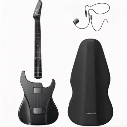 ⏰Limited-Time Sale⚡✨🎸Silent No-Sore-Finger Smart Travel Guitar Black & White for Beginners & Band✨