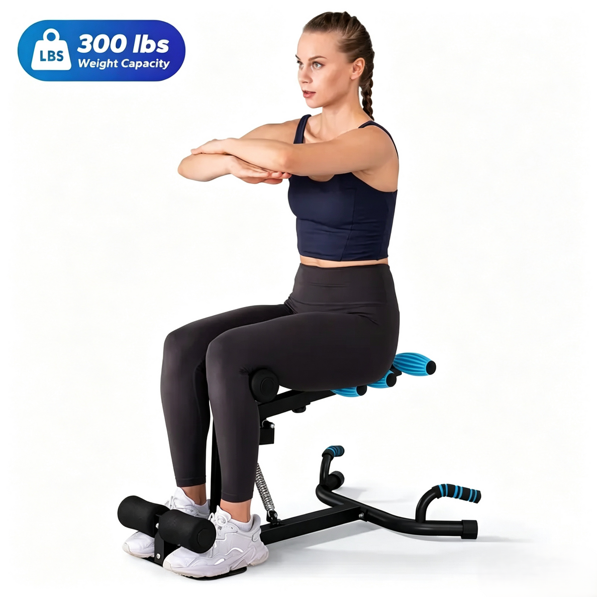 🏋️ Adjustable Deep Squat Machine | 3-in-1 Glutes Abs Leg Trainer, Low-Impact Home Gym Equipment for Full Body Workout