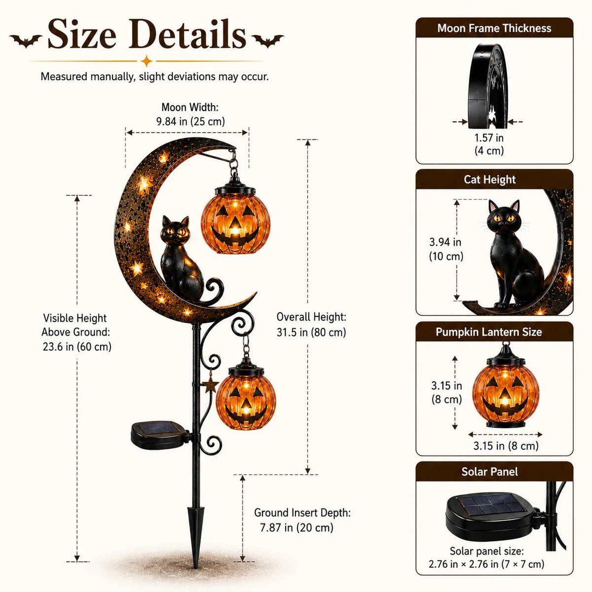 🔥Last Chance Before They're Gone! Solar Halloween Black Cat Moon Garden Stake Light 🎃🐈‍⬛🌙